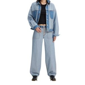 Levi's Reversible High Rise Barrel Leg Button Fly Jeans Patch Pocket Utility W30